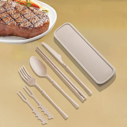 1 Set Large Reusable Travel Utensils Set with Case, Camping Cutlery for Office, Lunch, Dorm & Daily Work Use, Includes Spoon, Knife & Fork((Pink)