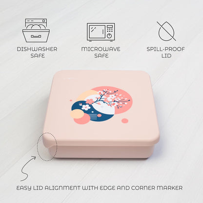 ASOMIC Large Silicone Bento Box, 5 Compartments, Leakproof Lunch Container, BPA-Free, Microwave & Dishwasher Safe, For Work, School & Travel (Ivory)