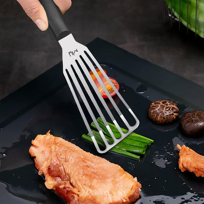 MIU Fish Spatula Stainless Steel, Flexible, Polished Metal, Corrosion Resistant, Kitchen Slotted Turner [Upgraded Version]