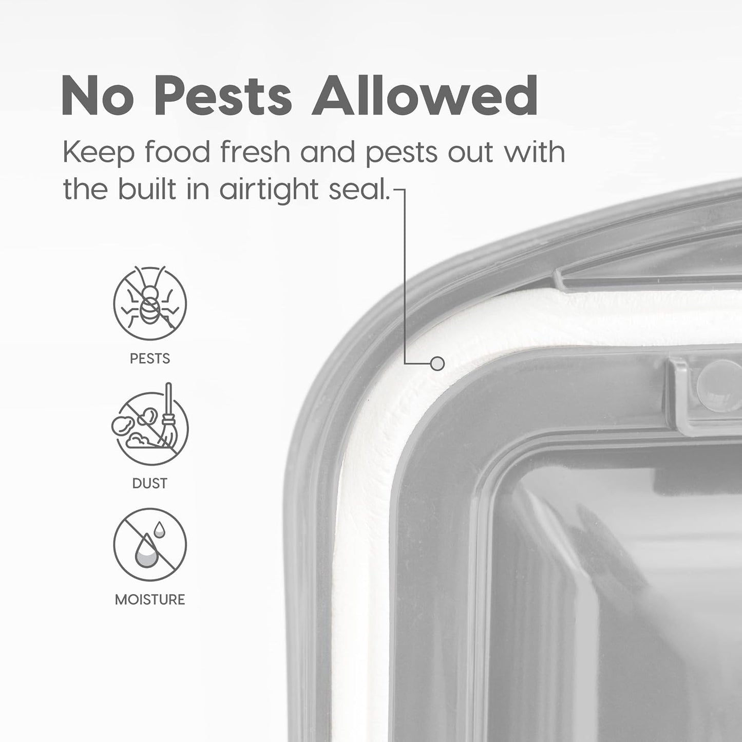 IRIS USA Airtight Dog Food Storage Container, Up to 30 lbs, Attachable Wheels, for Dog Cat Bird and other Pet Food Storage Bin, Keep Fresh, Easy Mobility, BPA Free, Black