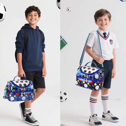 RHCPFOVR Kids Lunch Bag - Double - Decker Cooler Insulated Lunch Box for Boys Girls,Washable Lunch Bag with Strap and Reusable Toddler Lunchbox for School and Daycare