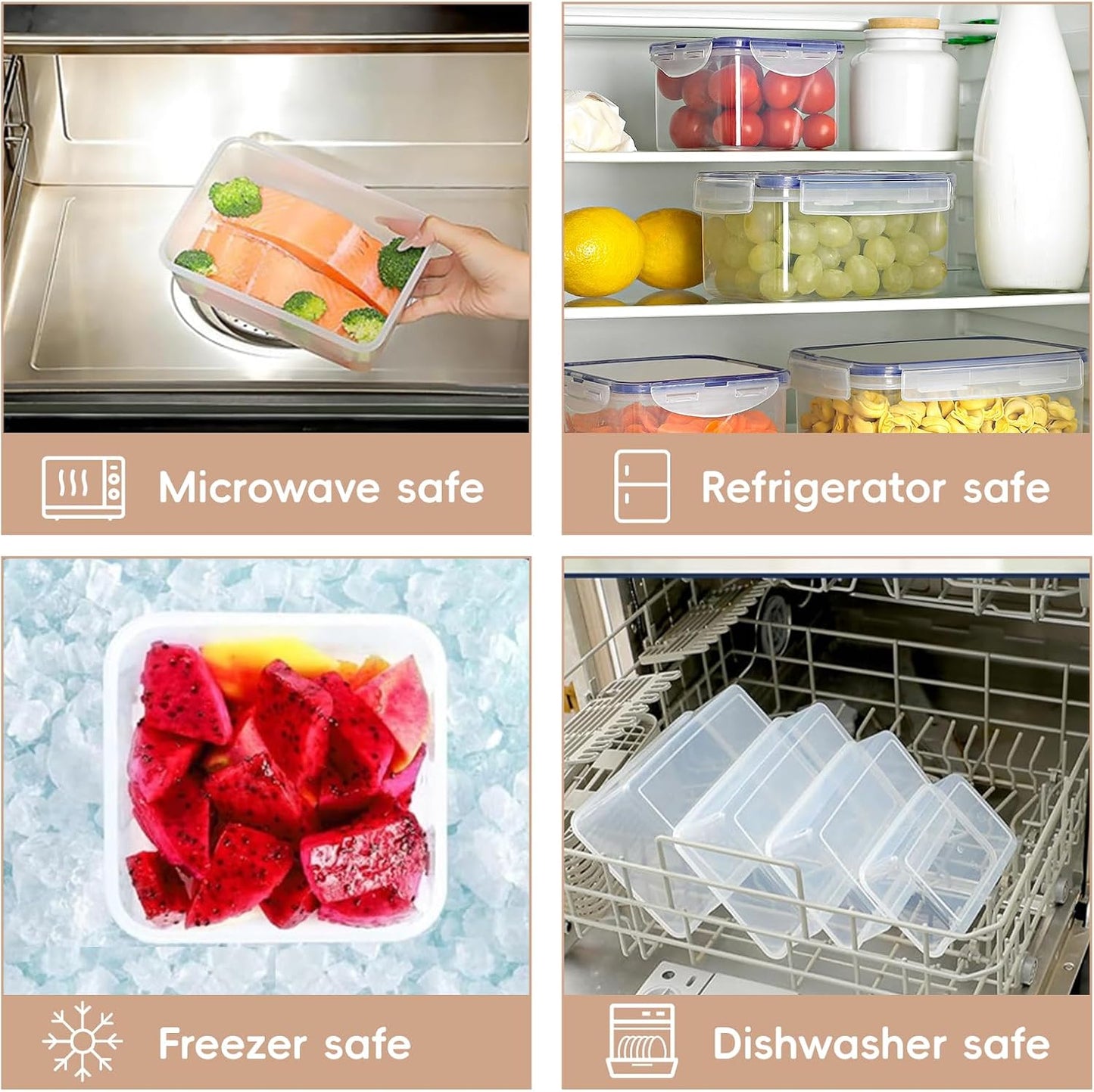 40 Pcs 84oz Large Food Storage Containers with Lids, Reusable Meal Prep Containers for Kitchen Storage, Airtight Leakproof & BPA-Free Freezer, Microwave & Dishwasher Safe