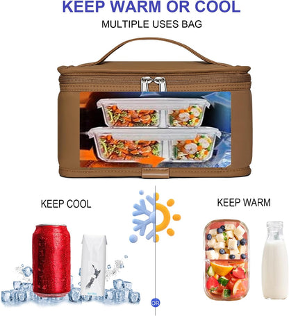 NOL Mini Insulated Lunch Bag for Women Men Kids | Small Leakproof Reusable Lunch Tote | Fits 6 Cans 330ml | Thermal Cooler for Work School Picnic Camping, Navy blue