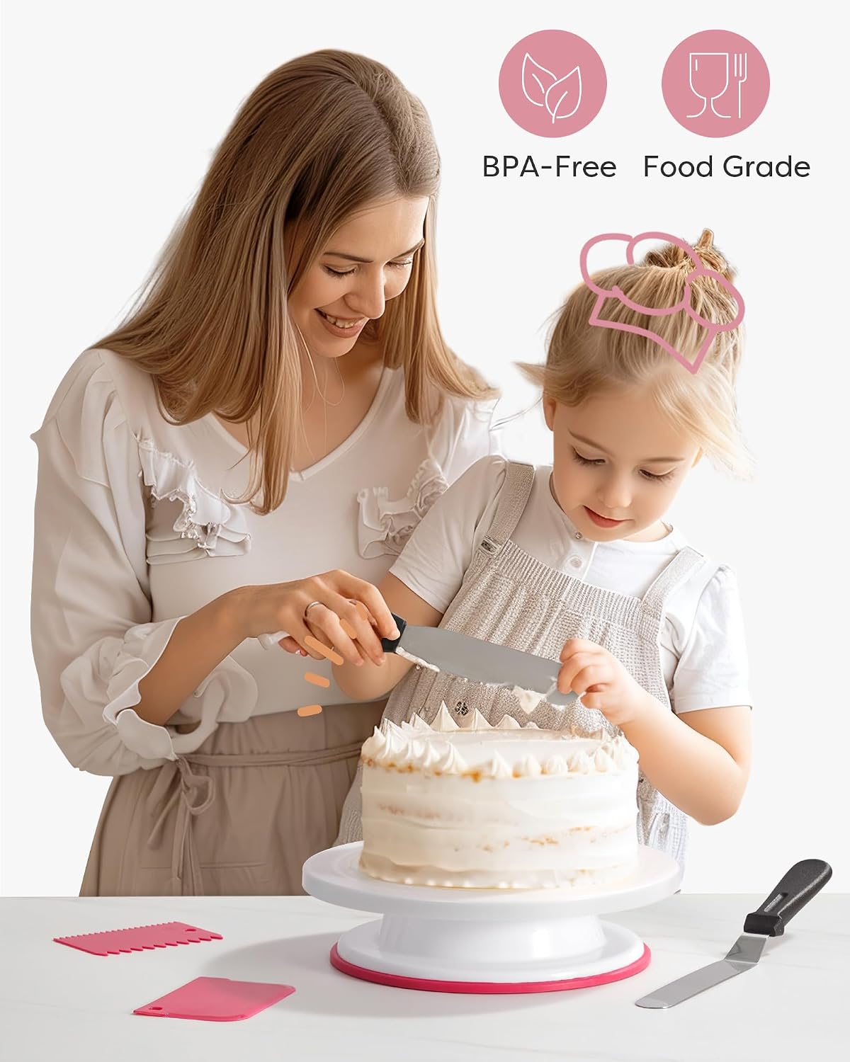 Kootek Cake Decorating Kit with Turntable Baking Supplies for Beginner Pros