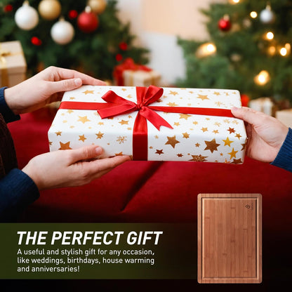 3 Packs Bamboo Cutting Board Set with Non Slip Feet and Over Sink Nice Solid Thick Wood Juice Groove Chopping Board Extra Large Big Small Best Hardwood Kitchen Counter Organic Vegetable