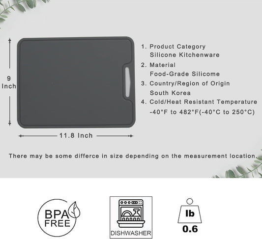 Premium Thick & Flexible Silicone Cutting Mat, BPA Free, Knife Friendly, Non-Toxic, Anti-Slip, Dishwasher Safe, Space Saving, Easy Grip Handle, Ergonomic Design, Chopping Board (Blue, Large)