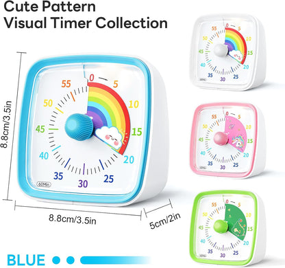 Yunbaoit Visual Timer with Night Light, 60 Minute Countdown, Light Blue