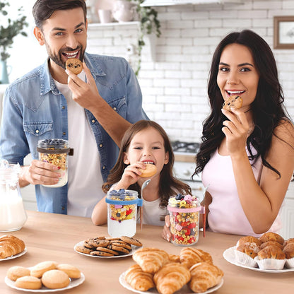 6 Pack Overnight Oats Containers with Lids and Spoons, 16 oz Glass Mason Jars with Airtight Lids, Meal Prep Containers, Overnight Oats Jars for Milk, Cereal, Fruit
