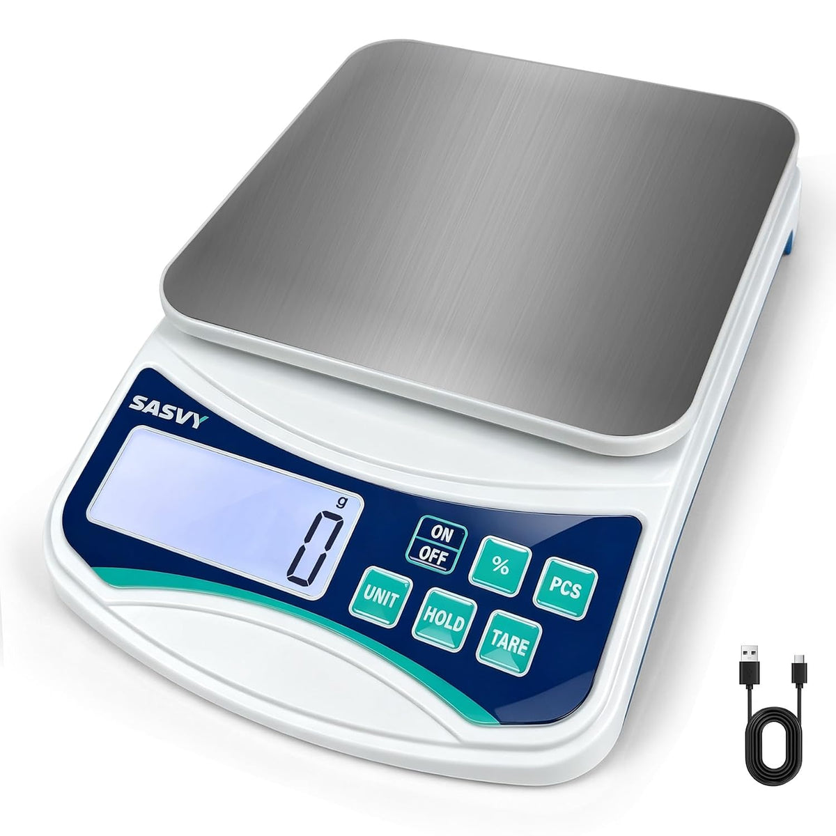 Large Kitchen Scale 0.1g High Precision, 11lb/5kg Lab Baking Scale