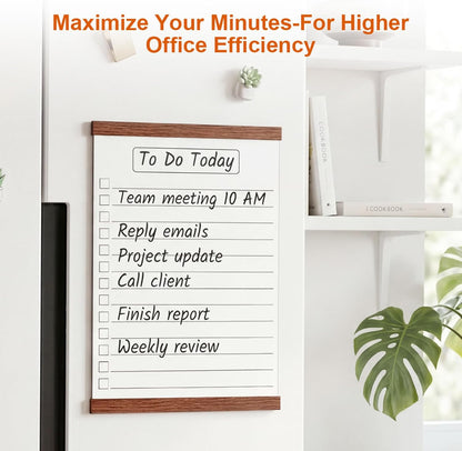 Fullin Magnetic Whiteboard for Fridge - DIY Acrylic Fridge Calendar Board with 2 Printable Letter Size Templates, Dry Erase Marker, Weekly Monthly Planner for Kitchen