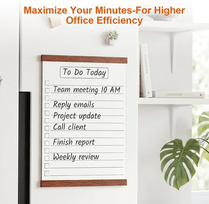 Fullin 12.6x8.3in Magnetic Whiteboard for Fridge - DIY Acrylic Fridge Calendar Board with 2 Printable Letter Size Templates, Dry Erase Marker, Weekly Monthly Planner for Kitchen