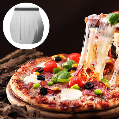 Pizza Peel Stainless Steel Metal Pizza Spatula Paddle, 11 Inch Cake Baking Tools - Cake Lifter Shovel & Tray for Baking Bread, Pie
