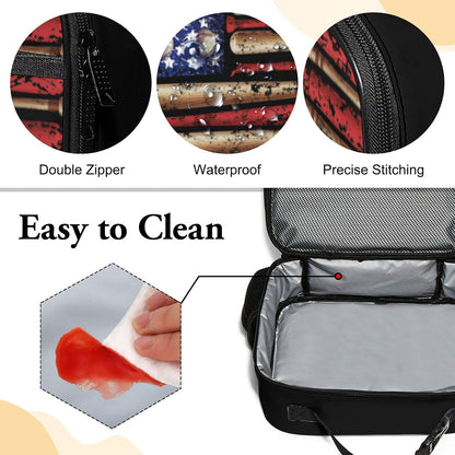Large Lunch Box for Girls Insulated Lunch Bag with Water Bottle Holder Front Zipper Pocket Leakproof Waterproof Reusable Lunch Tote Bag for Work Picnic Camping Back to School (pink floral)