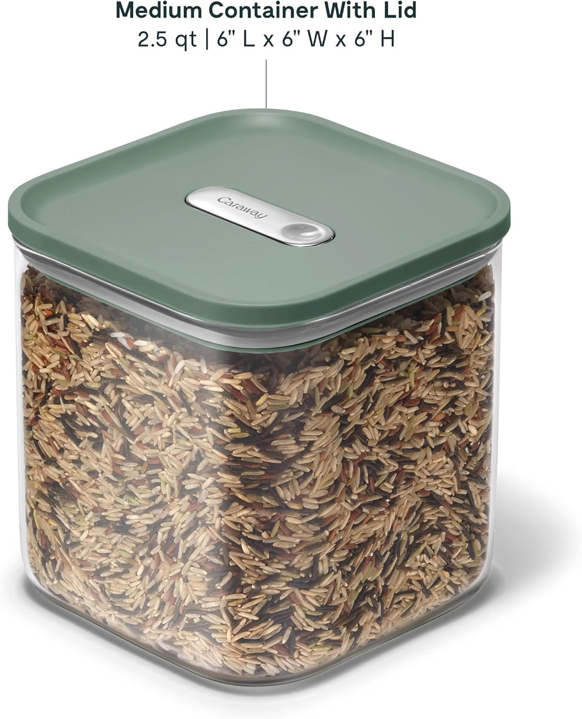 Caraway 4qt Glass Airtight Food Storage Container with Lid – Non-Toxic, BPA-Free Kitchen Storage Container – Stackable, Space-Saving Airtight Container for Dry Goods and More - Mist