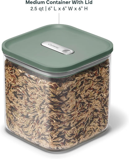 Caraway 4qt Glass Airtight Food Storage Container with Lid – Non-Toxic, BPA-Free Kitchen Storage Container – Stackable, Space-Saving Airtight Container for Dry Goods and More - Mist
