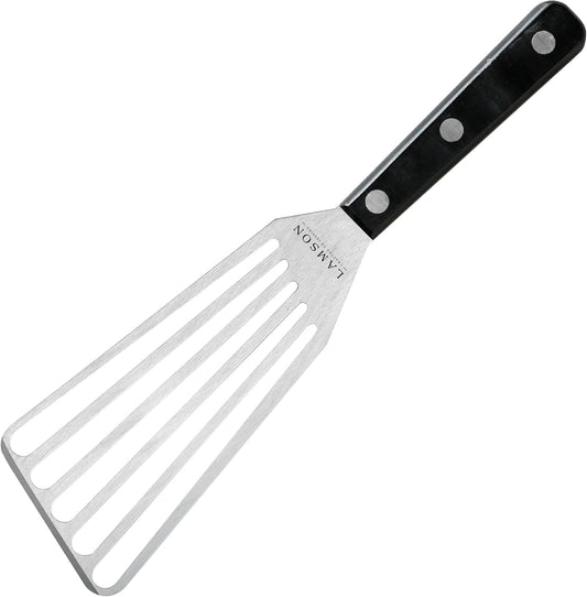 Lamson Metal Spatula Slotted Turner - 3' x 6" Stainless Flipper with Ultra Durable Handle, Right-Hand - Chef's Frying Fish Turner, Metal Grilling Spatula