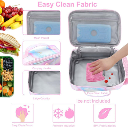 RHCPFOVR Kids Lunch Bag - Insulated Lunch Box for Boys Girls,Washable Lunch Bag and Reusable Toddler Leak-proof Lunchbox for School and Daycare - Colors A