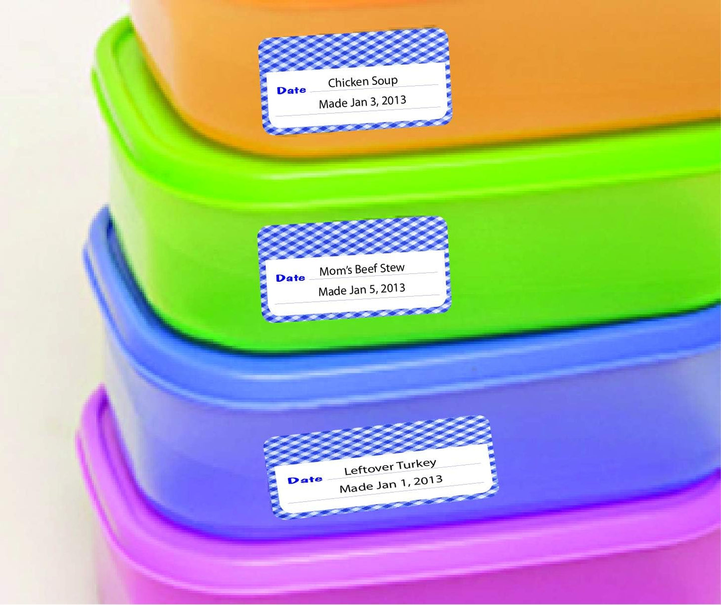 Lovable Labels Date-It Food Container Sticker Food Labels, 36 Pre-Printed Waterproof Freezer Labels, Reusable Refrigerator and Freezer Food Label Stickers. (Retro)