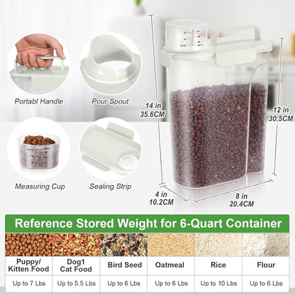 TBMax Rice Container 10 Lbs, Cereal Container Oatmeal Storage, Airtight Food Dispenser with Easy-pouring Spout & Handy Cup for Flour Grain Beans, Pet Dog Cat Bird Food Storage Container