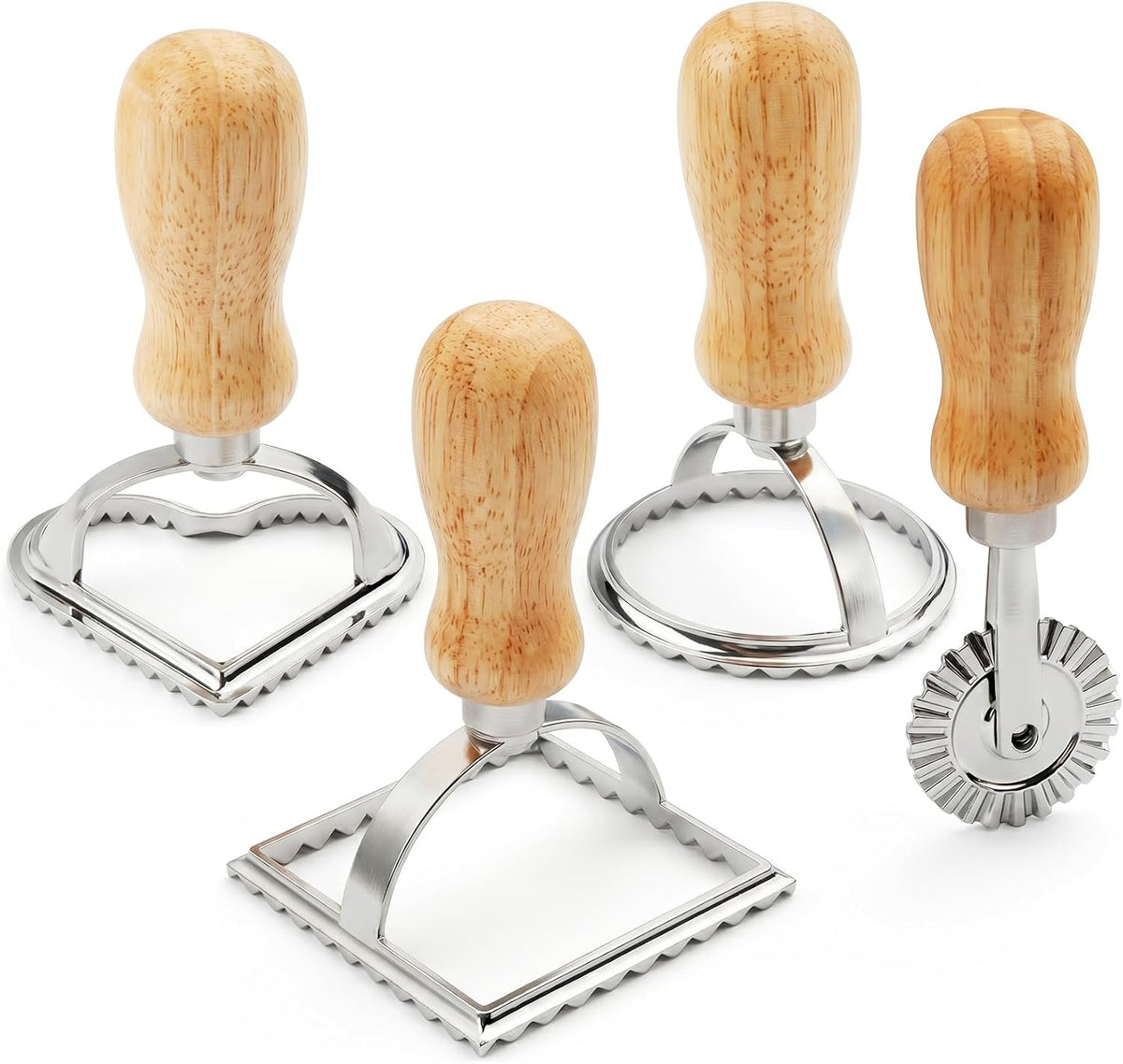4Pack Ravioli Stamp and Ravioli Cutter, Pasta Cutter for Dumplings