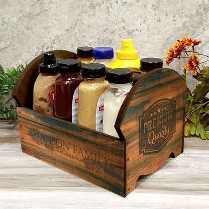 BARCONIC CONDIMENT CADDY - WOODEN CUSTOMIZABLE - VINTAGE DESIGN