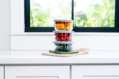 6-Piece Glass Food Storage Containers Set (3 Containers + 3 BPA-Free Lids) | 2-Cup, Leakproof | Microwave, Freezer, Oven & Dishwasher Safe | Ideal for Meal Prep & Pantry Organization, Pistachio