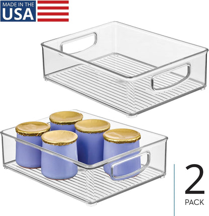iDesign Stackable Pantry Bin, Clear | Kitchen Cabinets, Fridge or Freezer Storage, Made in USA
