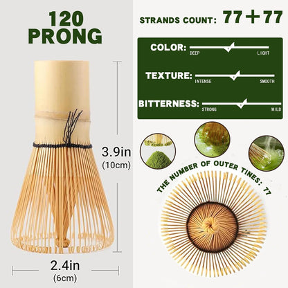 Matcha Whisk, Handcrafted Bamboo Whisk for Matcha Powder (Yellow)