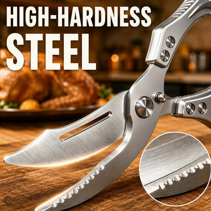 Heavy Duty Poultry Shears, Spring-Loaded Kitchen Scissors with Safety Lock
