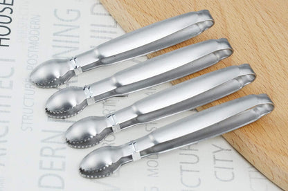 HINMAY Sugar Tongs 4-Inch Mini Serving Tongs Stainless Steel Appetizer Tongs, Set of 4
