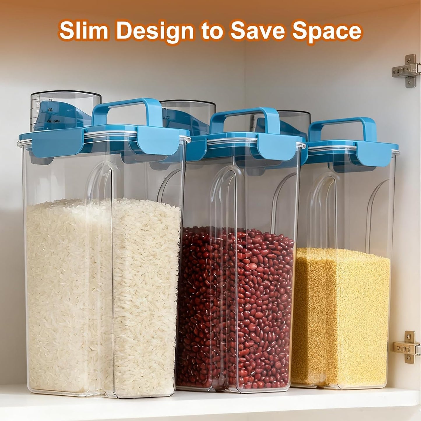 Uppetly Dog Cat Food Storage Container, 5-7Lbs Pet Food Containers, Airtight Cat Food Container with Portable Handle & Measuring Cup, Small Animal Dry Food Dispenser for Dogs, Cats and Birds Green