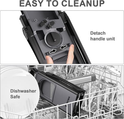 [All in 1] Upgraded Version Safe Mandoline Slicer for Kitchen, Adjustable Thickness. Veggie Slicer, Rapid Prep Mandoline, Detachable Blade, Cleaning Brush/Paring Knife (Black Knight)