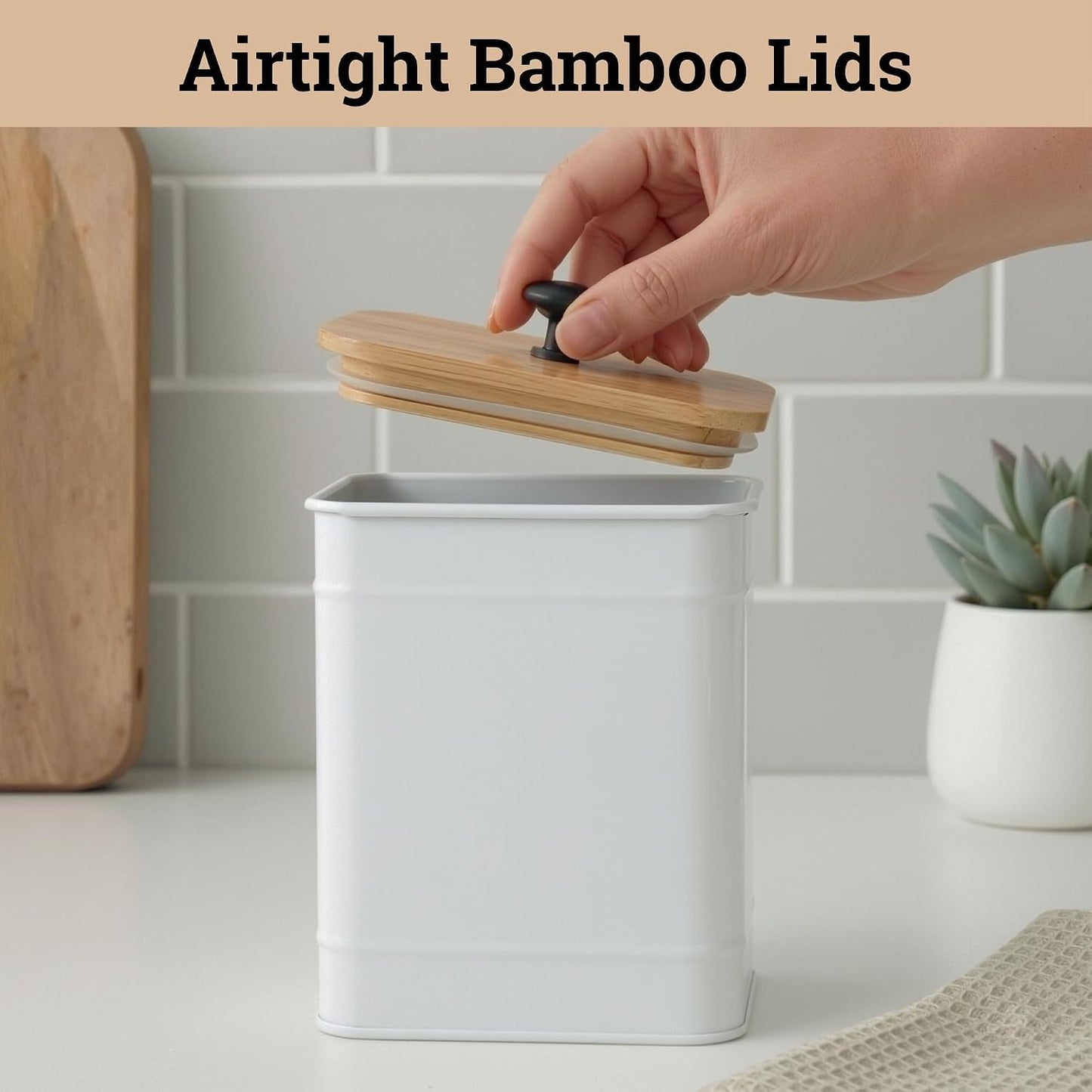 Kitchen Canisters for Countertop Set of 4 with Customizable Chalkboard Labels & Marker Pen - Big Iron Kitchen Canisters with Airtight Lids - Sage Green Canister Set - Flour and Sugar Containers