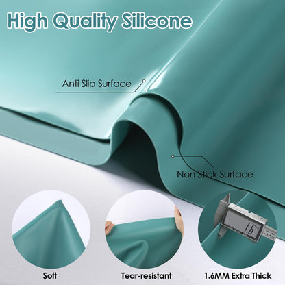 Extra Large Silicone Mat, 31.5x23.6 Inch Heat Resistant Mat for Kitchen Counter, Non Stick Silicone Baking Mat for Dough and Pastry, Thick Silicone placement Countertop Protector, Black countertop mat