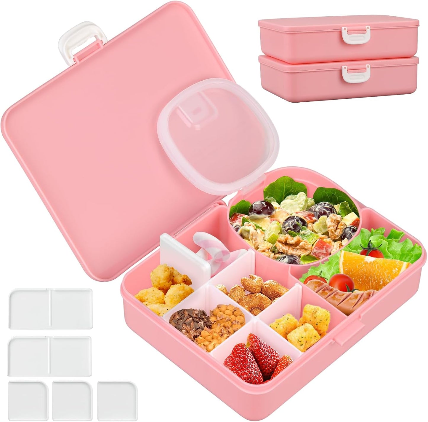 JOOPETALK Kids Snackle Lunch Box with Leak-Proof Snack Container, 8 Compartments with Detachable Dividers, BPA-Free, Dishwasher Safe – Bento Box for School & Travel(Blue)