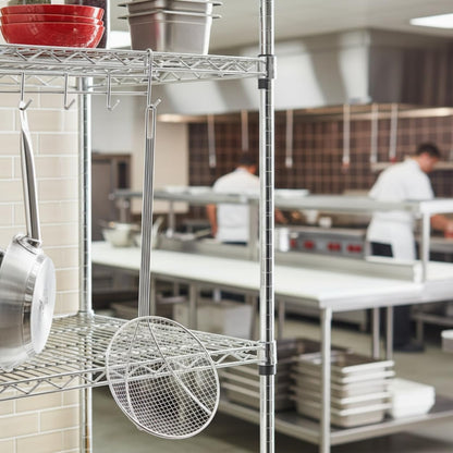 TrueCraftware- 12 Inch Round Wire Skimmer Nickel Plated- Mesh Strainer Skimmer Spoon for Cooking Draining Pasta Noodles Vegetables Rice Quinoa
