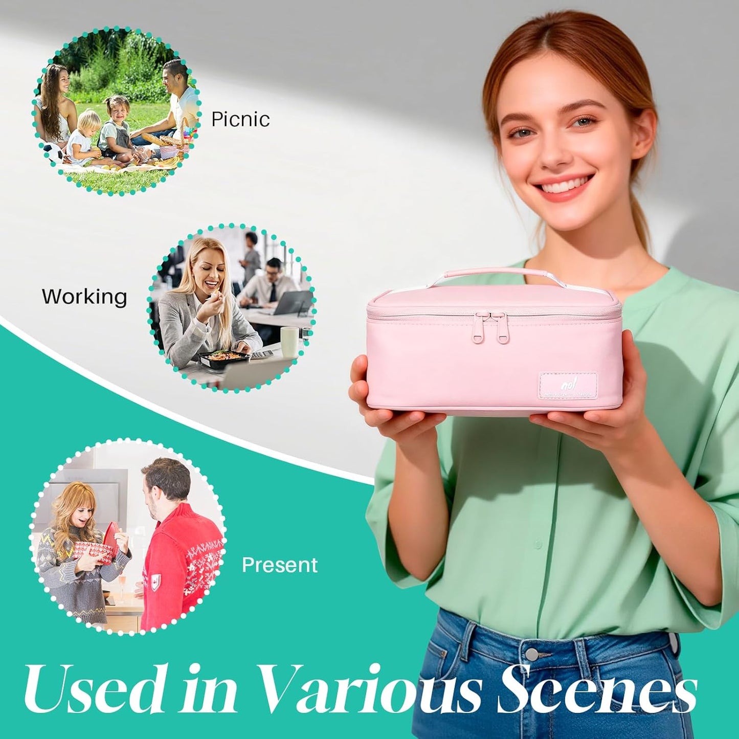NOL Mini Insulated Lunch Bag for Women Men Kids | Small Leakproof Reusable Lunch Tote | Fits 6 Cans 330ml | Thermal Cooler for Work School Picnic Camping, Navy blue