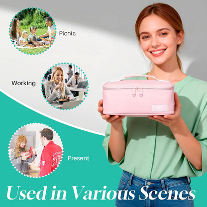 NOL Mini Insulated Lunch Bag for Women Men Kids | Small Leakproof Reusable Lunch Tote | Fits 6 Cans 330ml | Thermal Cooler for Work School Picnic Camping, Navy blue