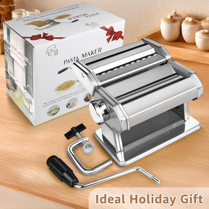 Pasta Maker - 7 Thickness Settings Roller & 2 Width Cutters Pasta Machine