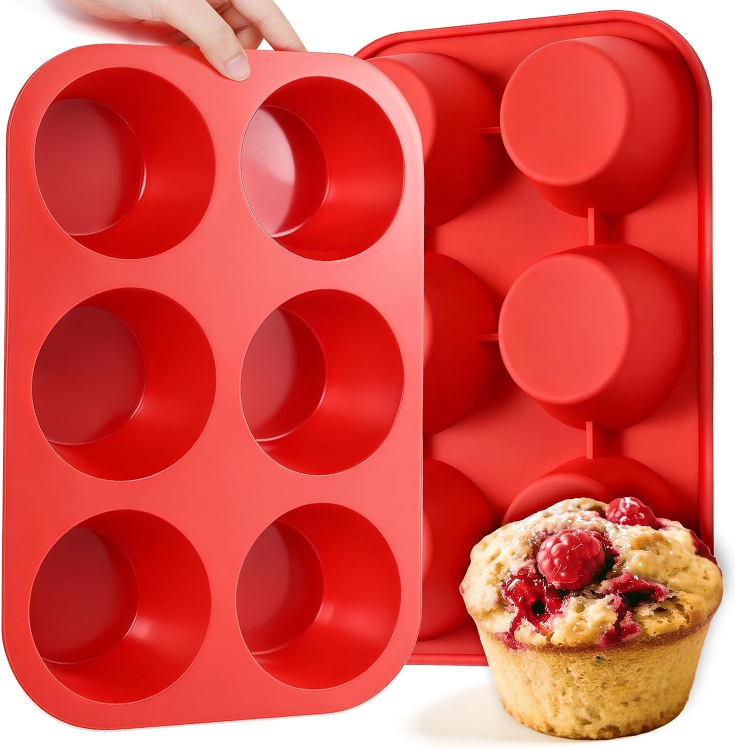 CAKETIME 12 Cups Silicone Muffin Pan - Nonstick Cupcake Pan 1 Pack Regular Size Silicone Mold for Baking