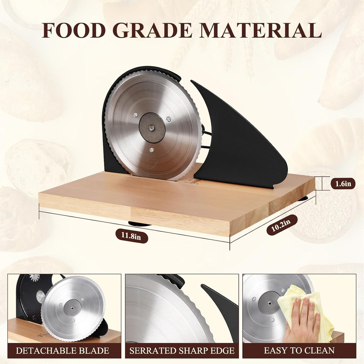Manual Bread Slicer for Homemade Bread,Even Slicing from Thin to Thick