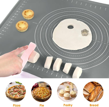 Extra Large Silicone Baking Mat for Countertops, Extra Thick 28" x 20" Non-Slip Pastry Mat with Raised Edges and Measurements, Food-Grade Dough Rolling Sheet for Kneading, Pizza, Bread,Fondant