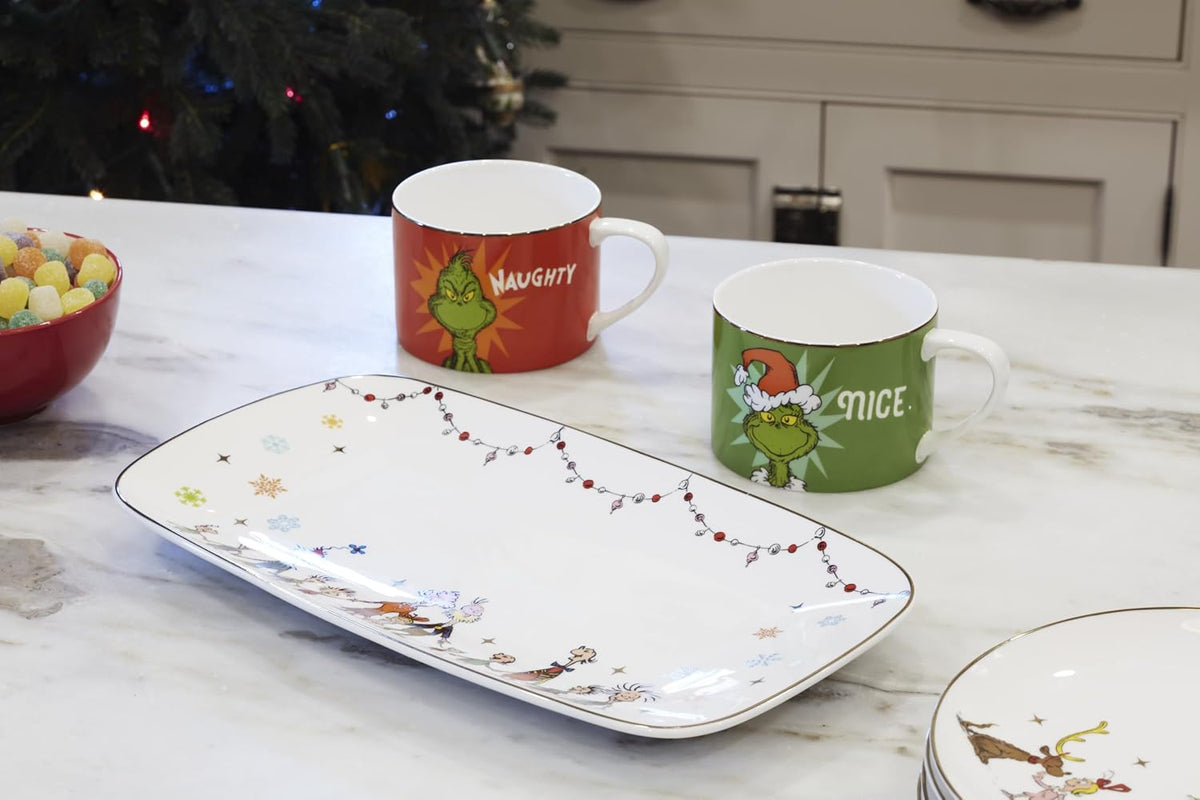 Lenox Dr. Seuss Grinch Christmas Chip and Dip Bowl