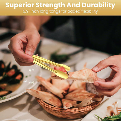 Chengu 12 Pack Stainless Steel Kitchen Tongs 7/9/12 Inches Food Serving Tongs Non Stick Cooking Clips for Kitchen Cooking Barbecue Buffet Wedding Family Gathering Grill Salad