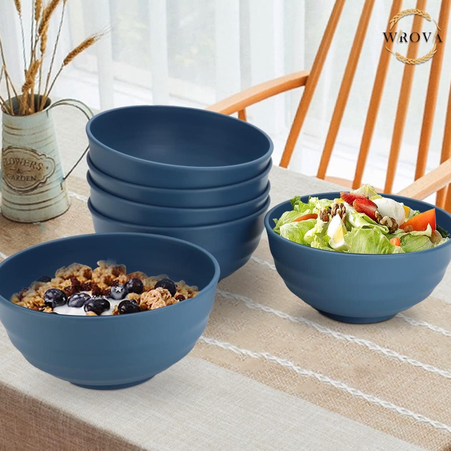 Wheat Straw Bowl Sets,8 PCS Unbreakable Cereal Bowl 26 OZ,Microwave and Dishwasher Safe Bowls,Bowl Sets for Camping and Picnic BPA Free Colorful Salad Bowls for Serving Soup,Oatmeal and Fruit Etc…