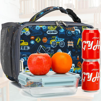 GYEUKHAM Insulated Lunch Box for School, Thermal Reusable Durable Freezable Lunch Bags for Kids Boys Girls Men Women - Small Soft Cooler Portable Lunch Tote Kit for Work Picnic Travel,Black