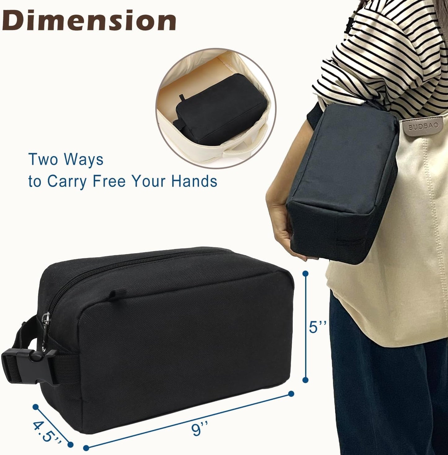 FlowFly Small Insulated Lunch box Portable Soft Bag Mini Cooler Thermal Meal Tote Kit with Handle for Work & School, Black