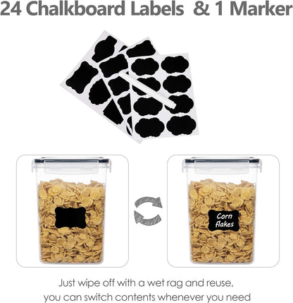 CHEFSTORY Airtight Food Storage Containers with Lids, 8 PCS Plastic Storage Canisters for Kitchen & Pantry Organization,Dry Food Canisters for Flour, Sugar and Cereal