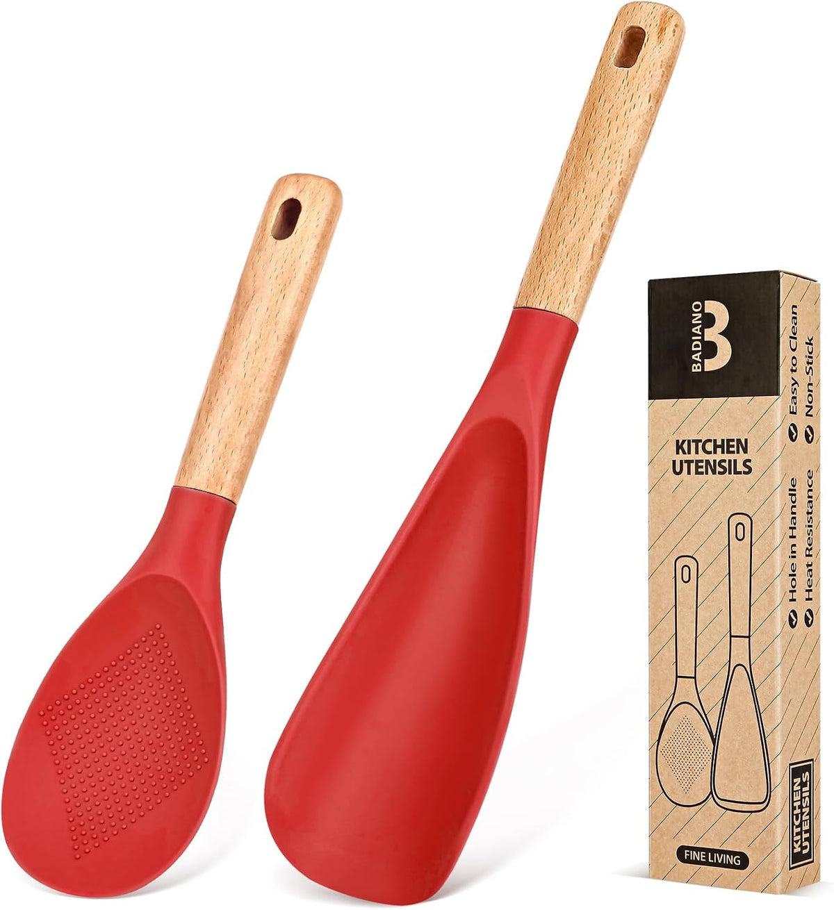 Badiano Cooking Spoon and Rice Scooper for Nonstick Cookware,Multi-function