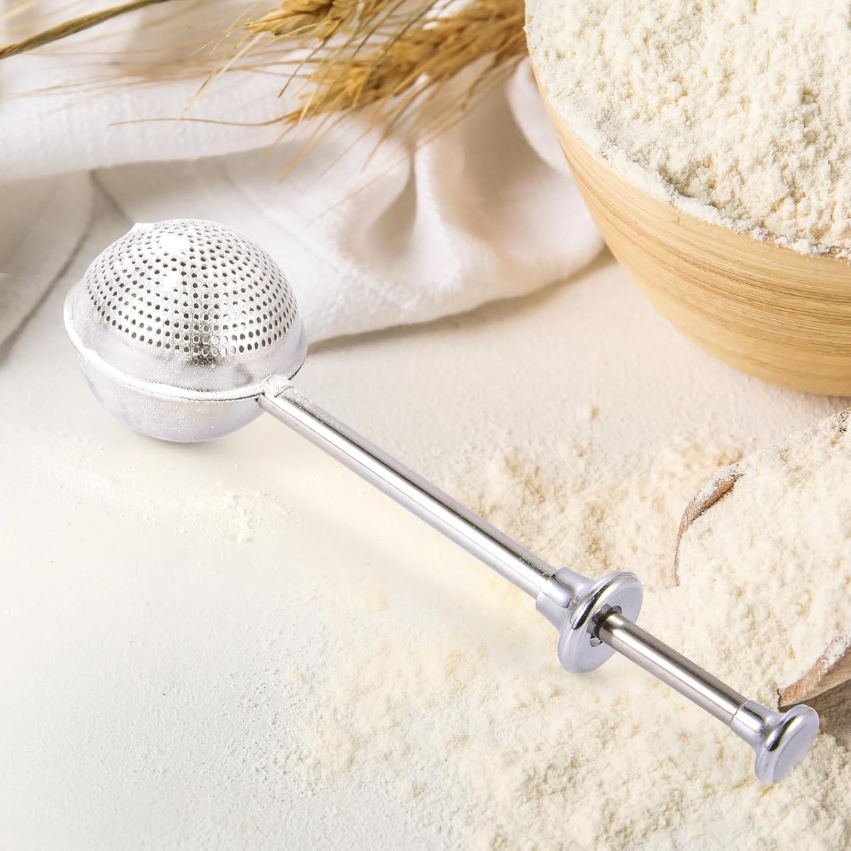 Flour Baking Sifter, Flour Sieve Bakers Dusting Wand